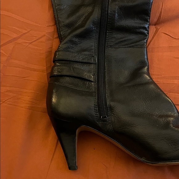 Nine West Black Heeled Boots with Buckle Detail - Picture 5 of 7